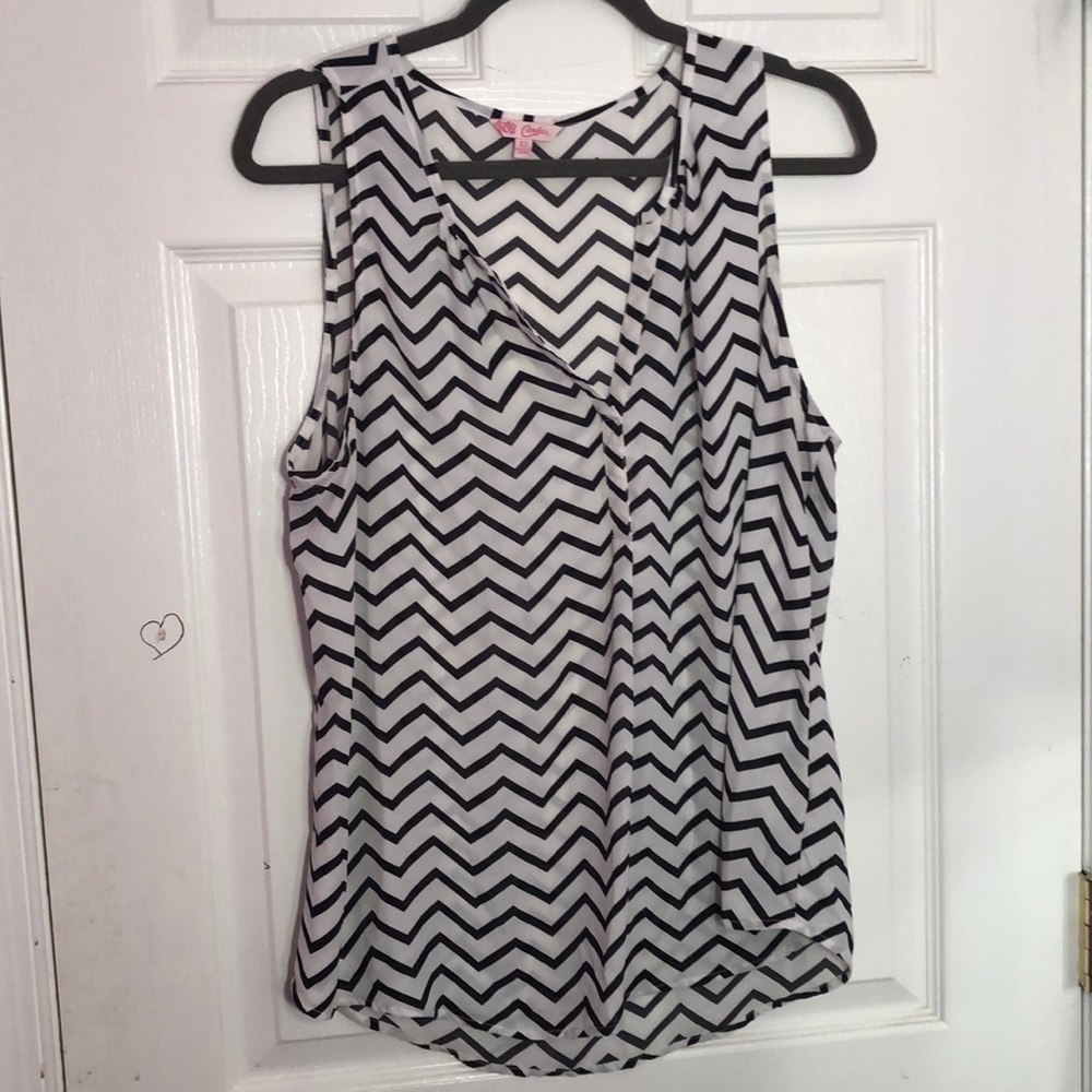 Black and white chevron blouse